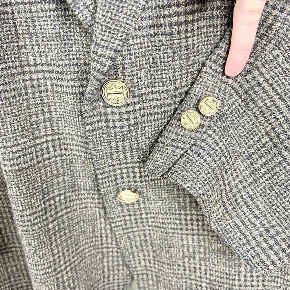 Vintage union made Saddleworth wool blend plaid blazer 50R